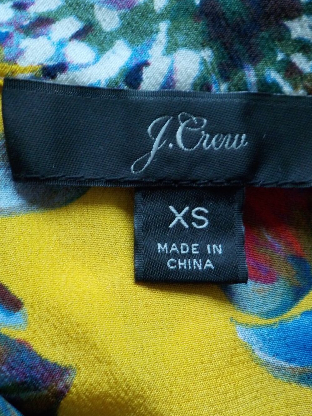 J. Crew Blouse - XS - SILK Yellow Floral Pleated Long Sleeve SILK (2518) - Picture 5 of 6